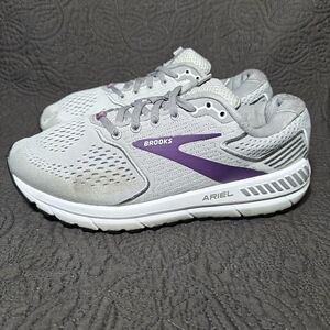 Brooks Ariel 20 Gray Grape Running Sneakers Women Shoes Size 8.5D Wide